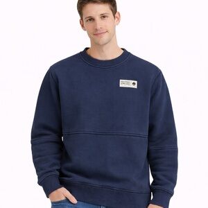 Beardedgoat Navy Crewneck Fleece Sweatshirt